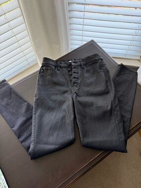 KanCan High-Rise Button-Fly Jeans in Black Coated